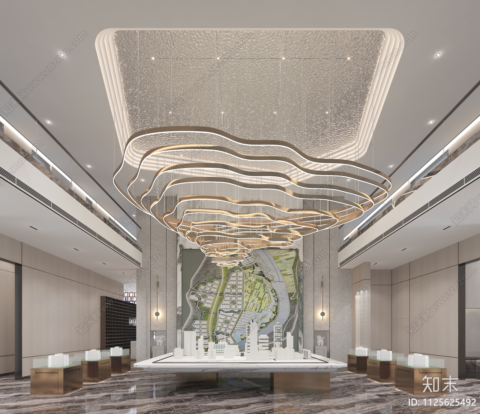 现代简约售楼处室内cad施工图下载【ID:1125625492】