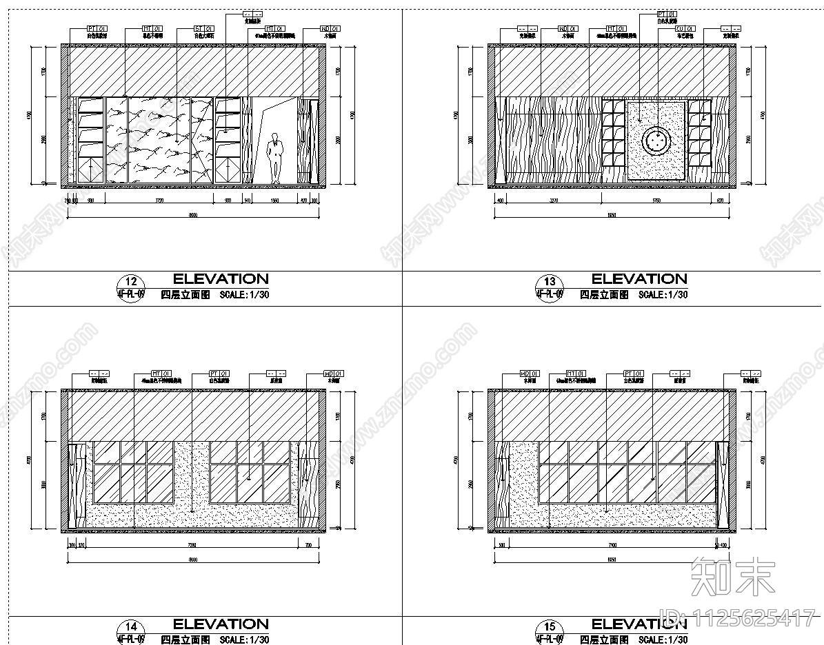 医院办公空间装饰图cad施工图下载【ID:1125625417】