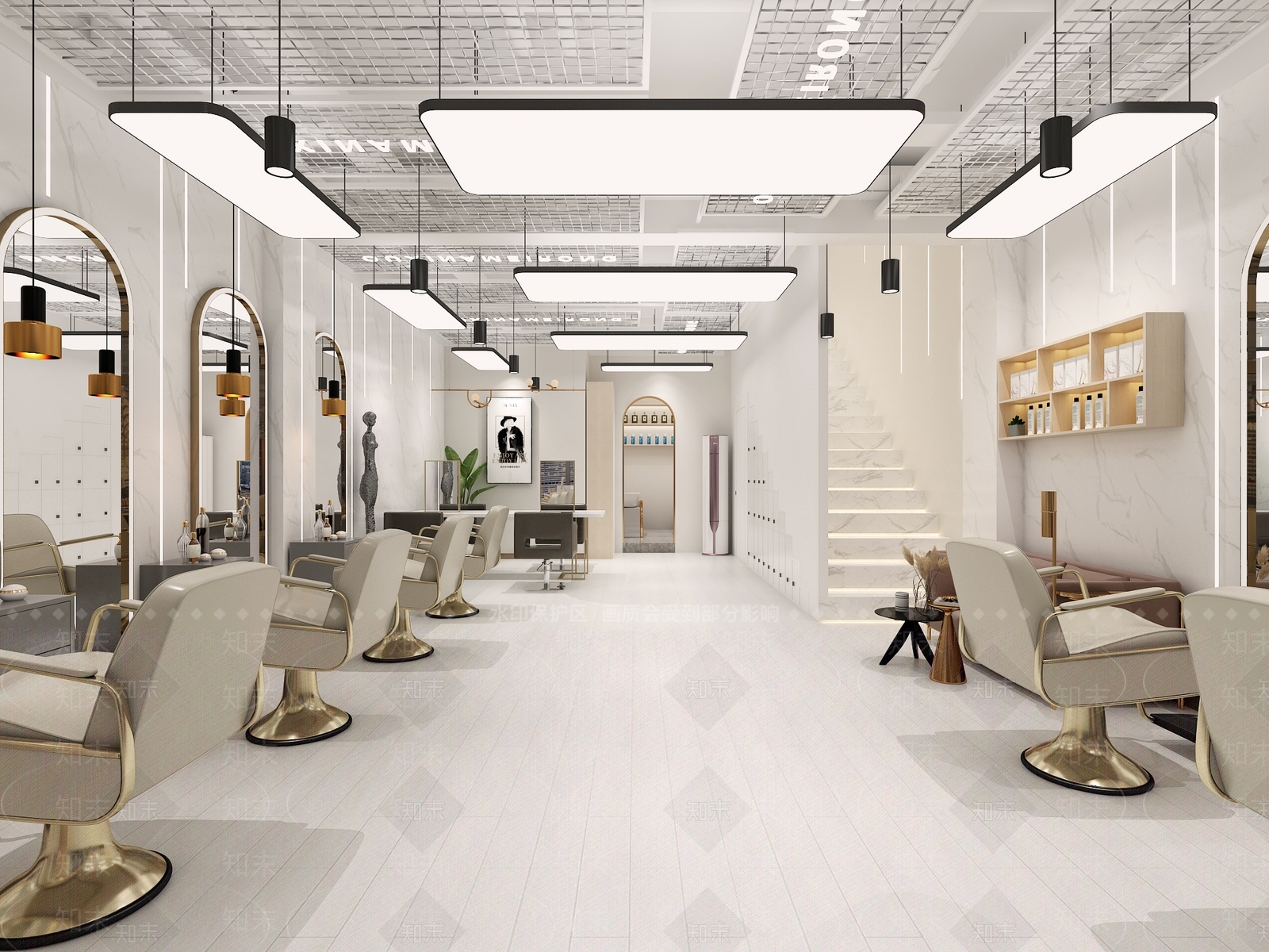 现代美发店3D模型下载【ID:1125629632】