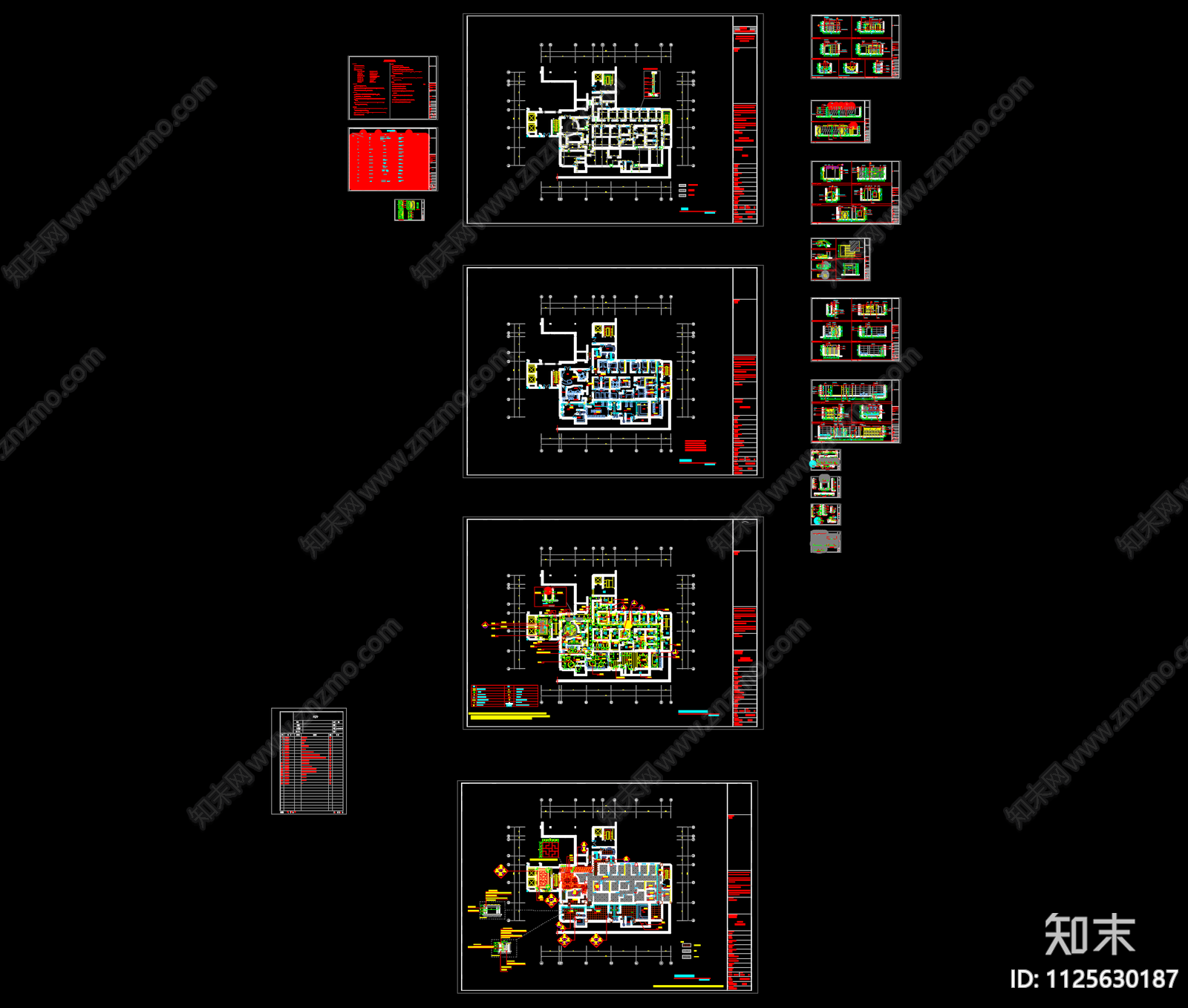 现代简约500㎡桑拿休闲会所cad施工图下载【ID:1125630187】