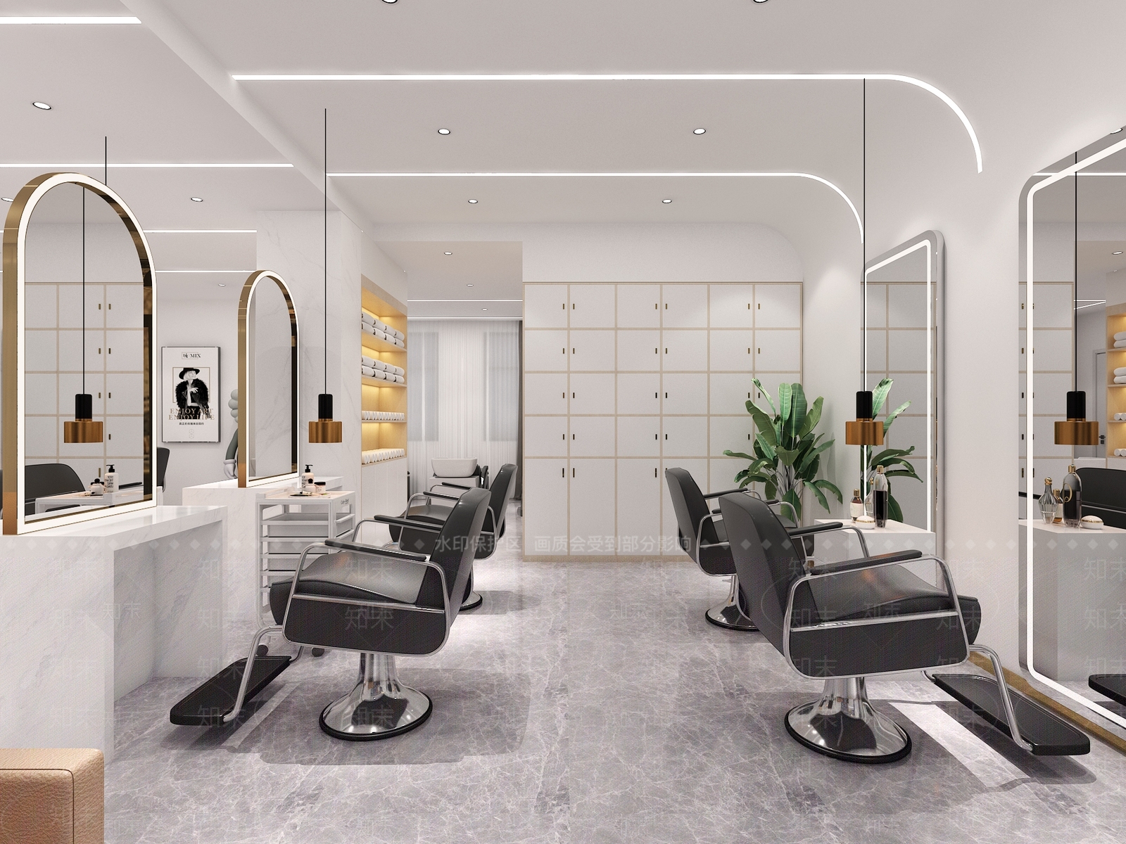 现代美容美发店3D模型下载【ID:1125633938】