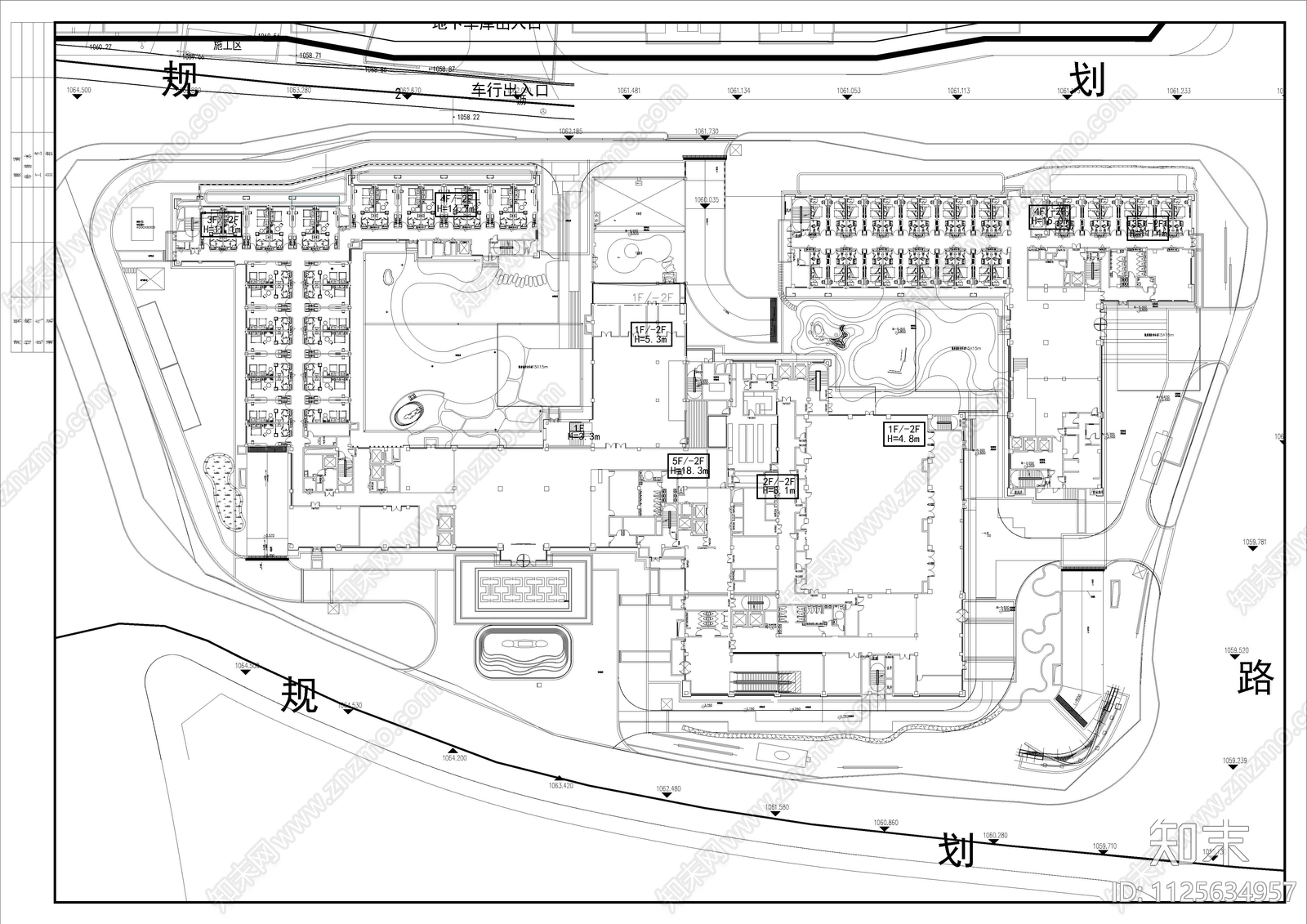 现代度假村景观施工图下载【ID:1125634957】