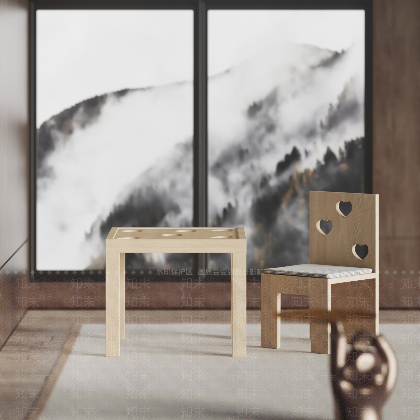 现代儿童桌椅SU模型下载【ID:1125635444】