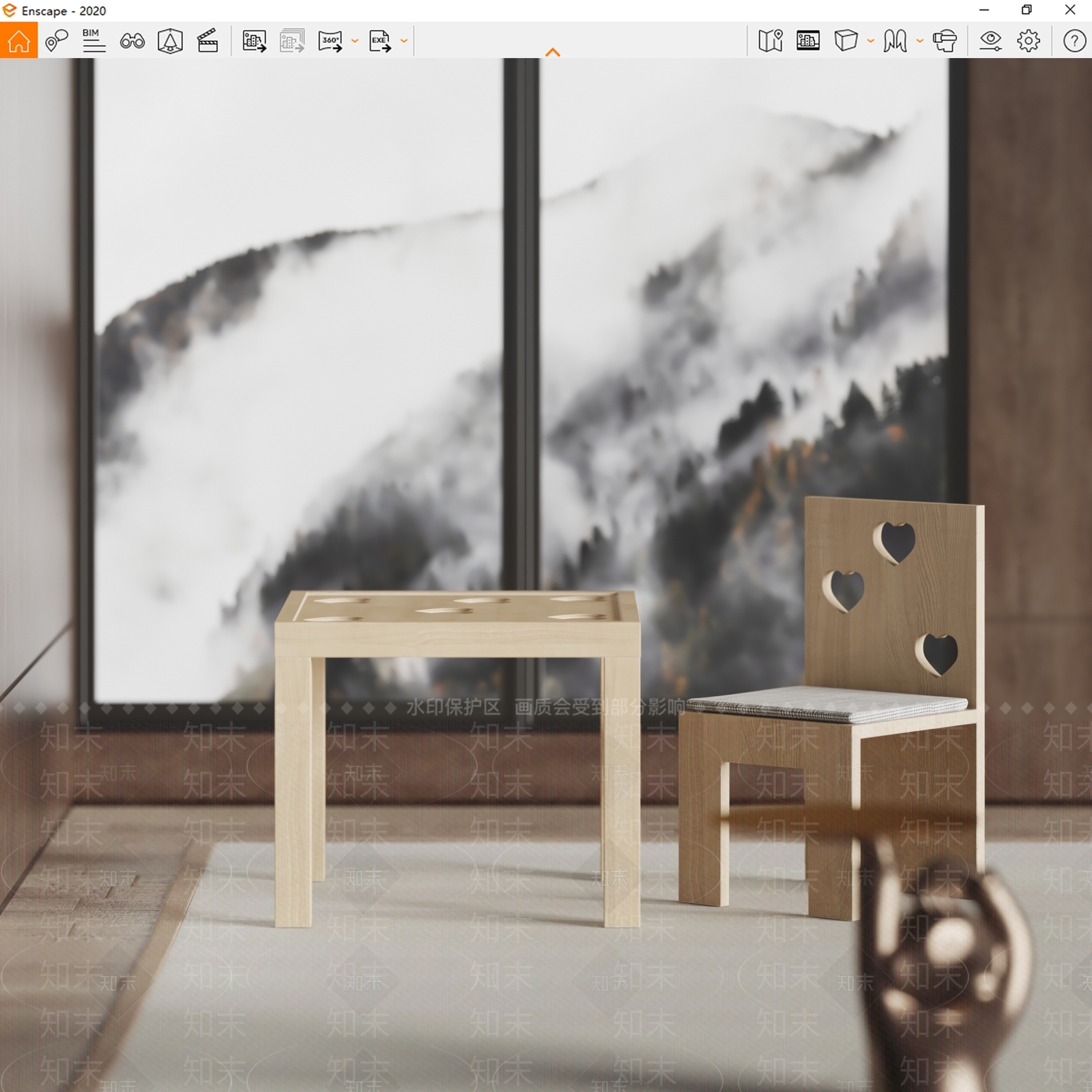 现代儿童桌椅SU模型下载【ID:1125635444】