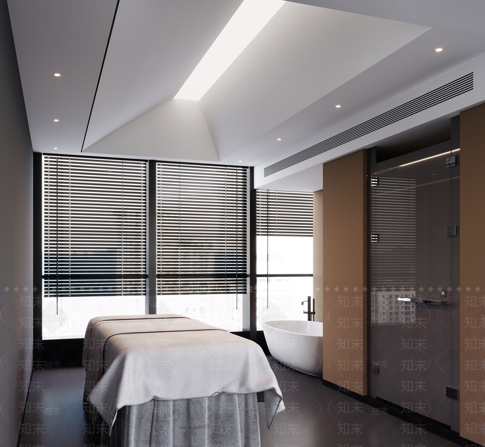 现代SPA按摩理疗室3D模型下载【ID:1125639132】