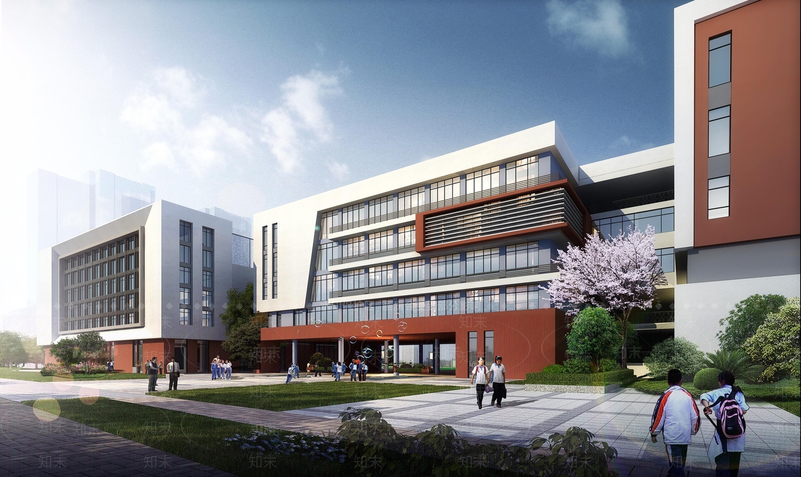 现代风格中小学建筑SU模型下载【ID:1125640952】