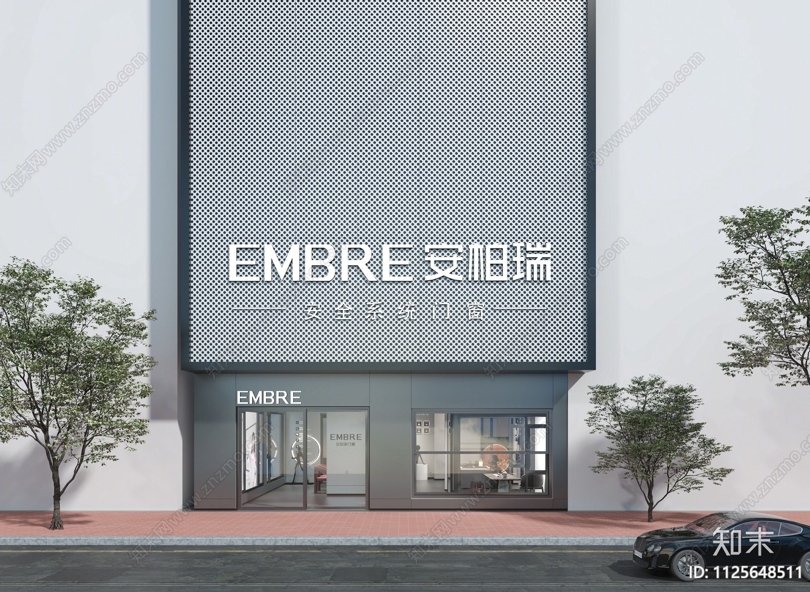 现代门窗专卖店门头3D模型下载【ID:1125648511】_知末3d模型网