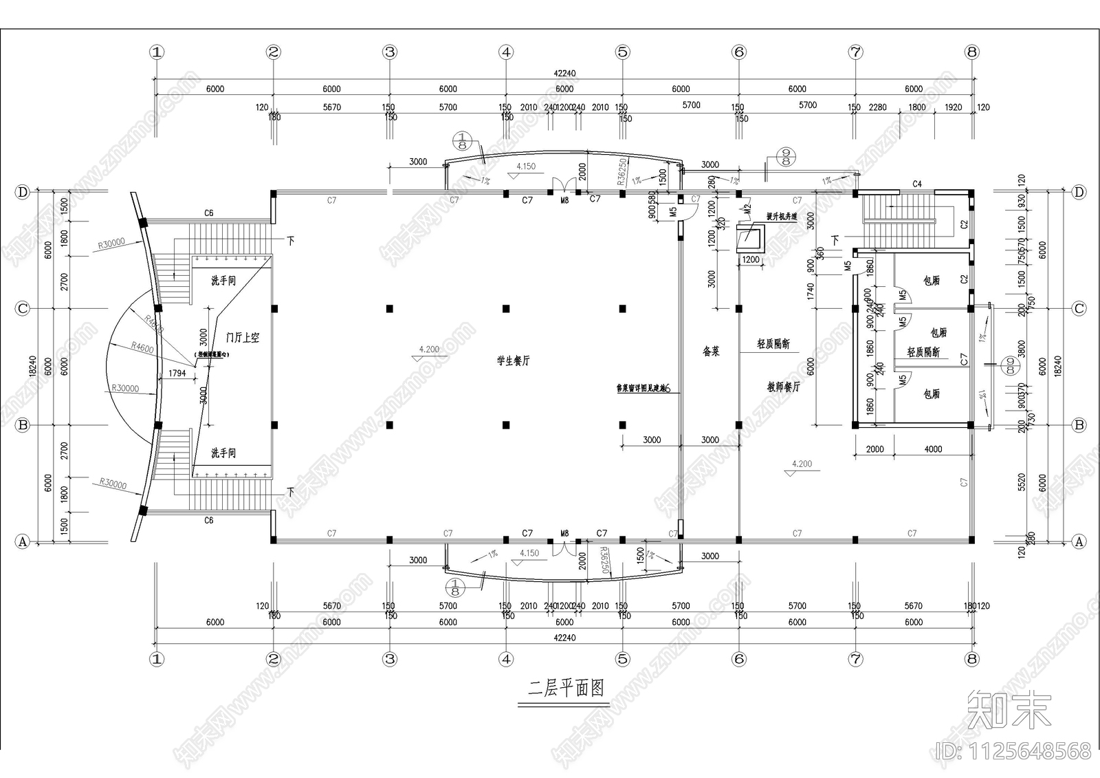 学校食堂图纸cad施工图下载【ID:1125648568】