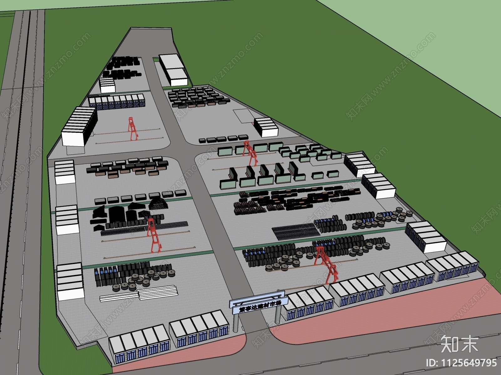现代工业建材城SU模型下载【ID:1125649795】