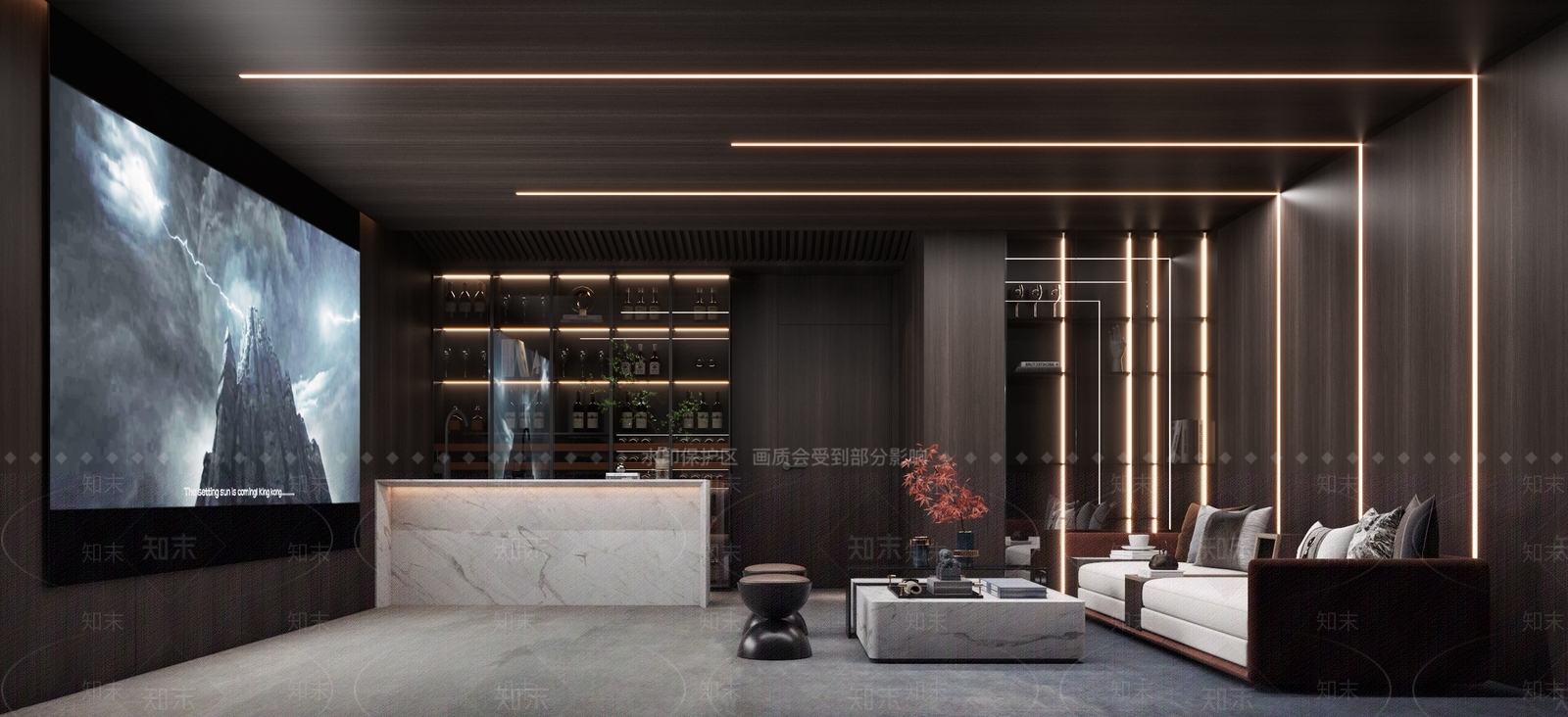 现代家居影音室3D模型下载【ID:1125652588】