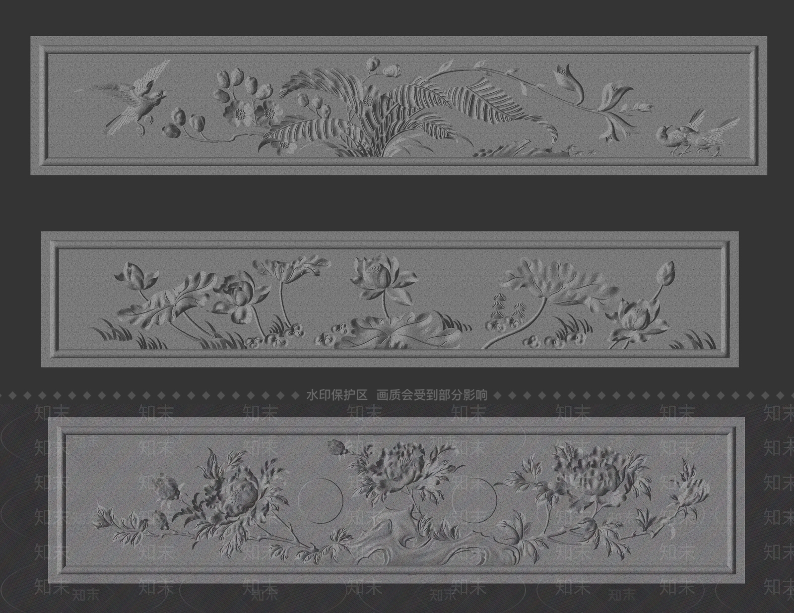 中式花鸟浮雕SU模型下载【ID:1125652993】