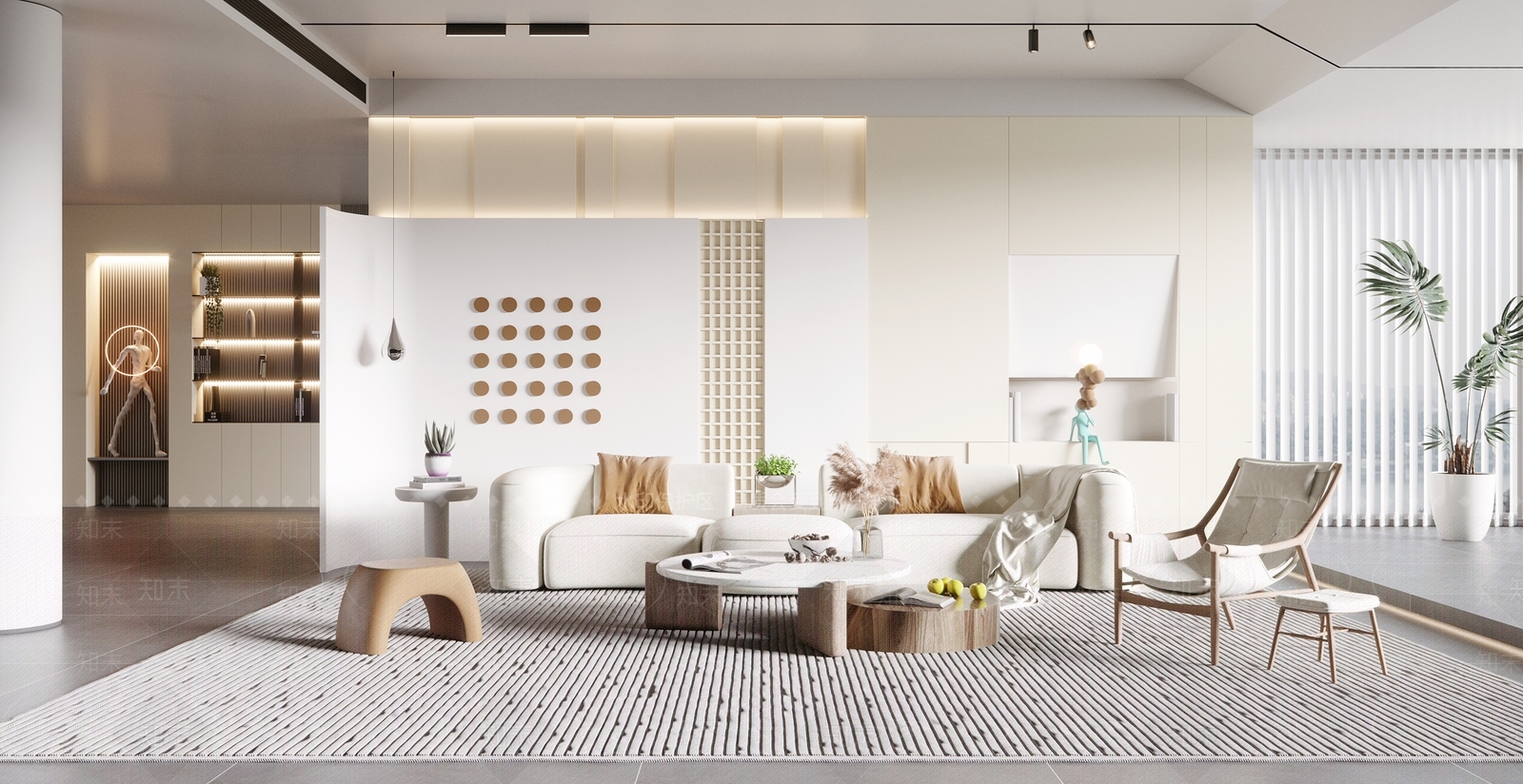 现代客厅3D模型下载【ID:1125656762】_知末3d模型网