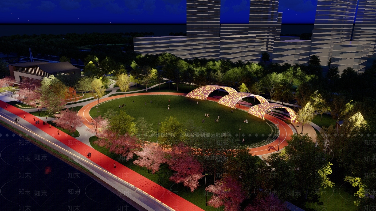 现代公园景观SU模型下载【ID:1125657362】
