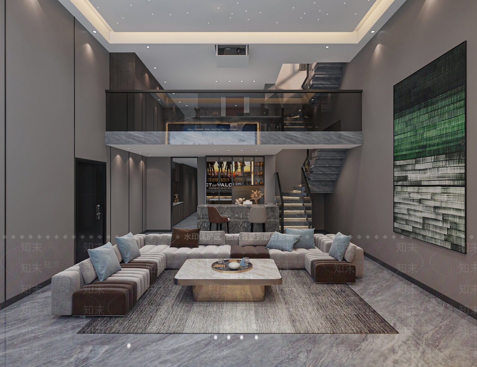 现代家庭影院3D模型下载【ID:1125658800】