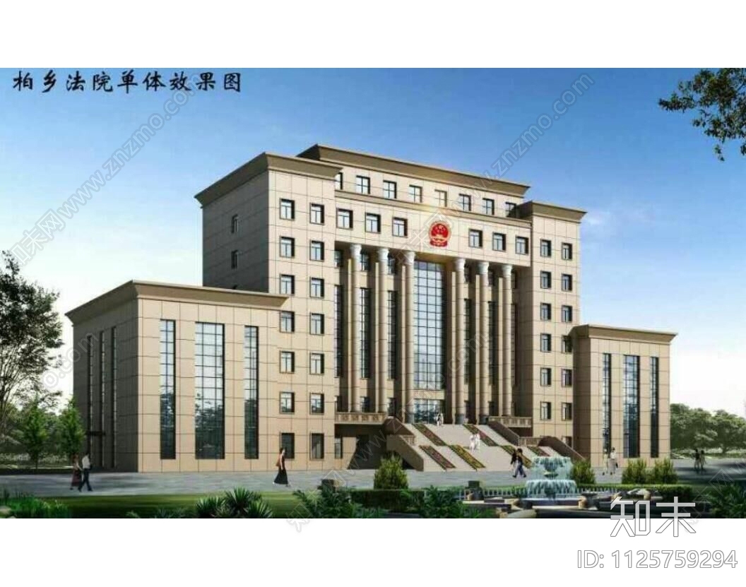 法院审判庭办公楼石材玻璃幕墙设计说明施工图下载【ID:1125759294】