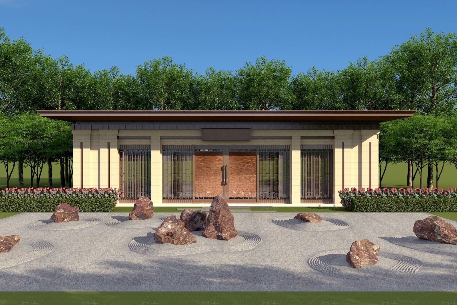 新中式景观廊架3D模型下载【ID:1125662663】