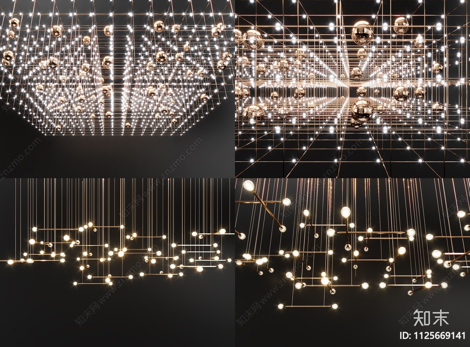 现代吊灯3D模型下载【ID:1125669141】