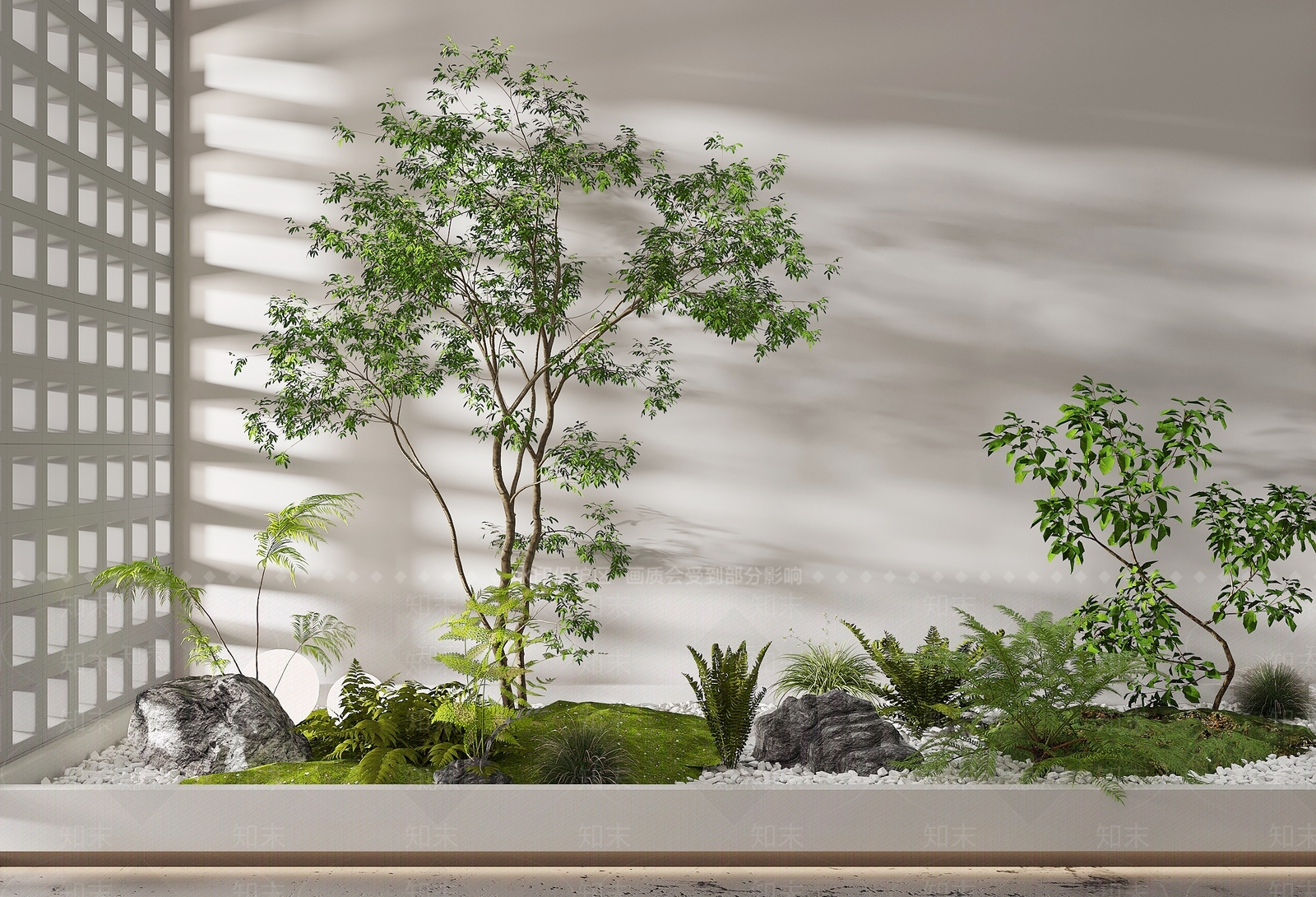 现代植物造景3D模型下载【ID:1125670849】