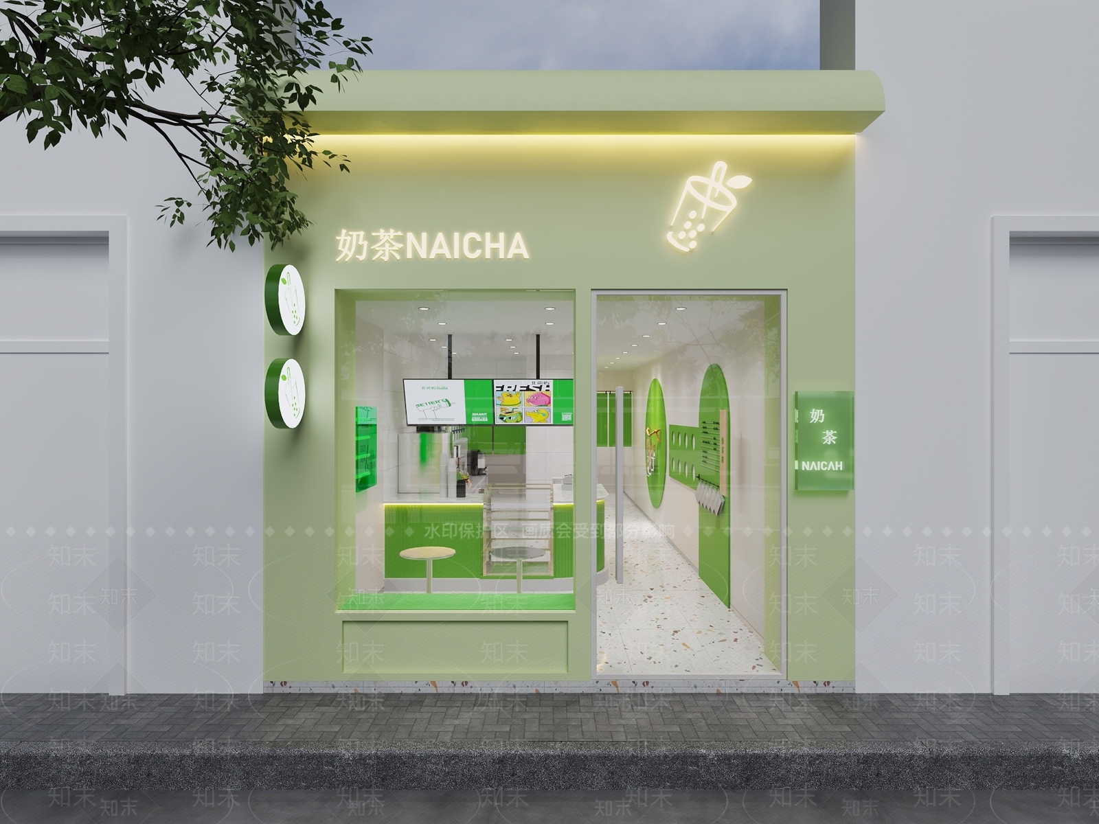 现代奶茶店3D模型下载【ID:1125671018】