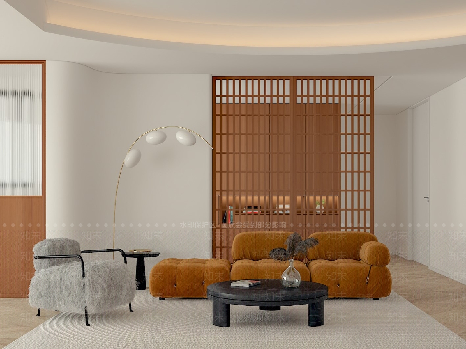 现代简朴温馨客厅3D模型3D模型下载【ID:1125671438】_知末3d模型网