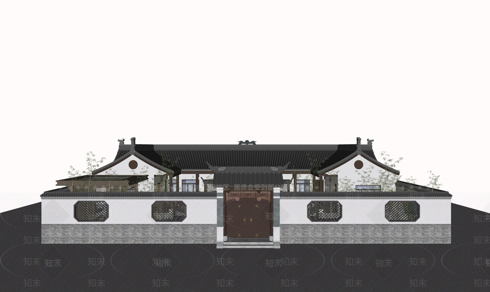 中式四合院SU模型下载【ID:1125673153】