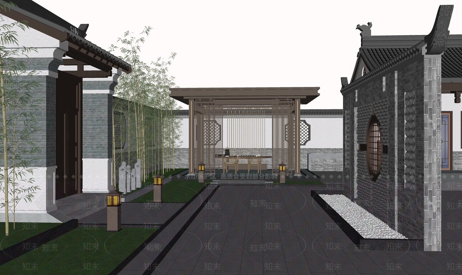 中式四合院SU模型下载【ID:1125673153】