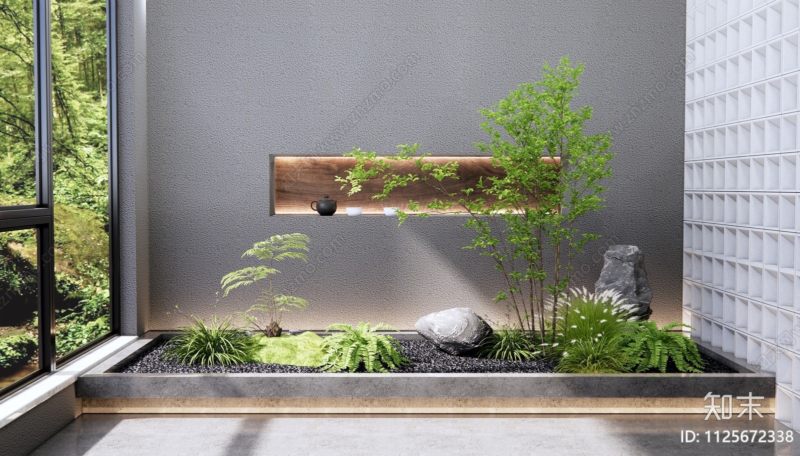 现代植物景观造景3D模型下载【ID:1125672338】