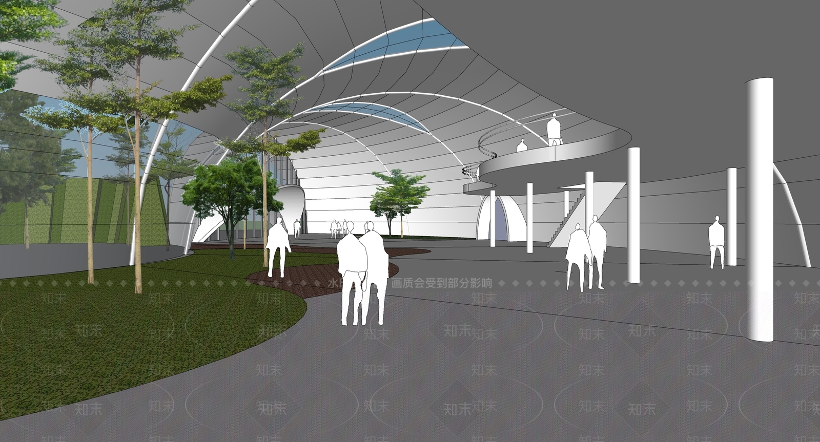 现代植物文化场馆SU模型下载【ID:1125674884】