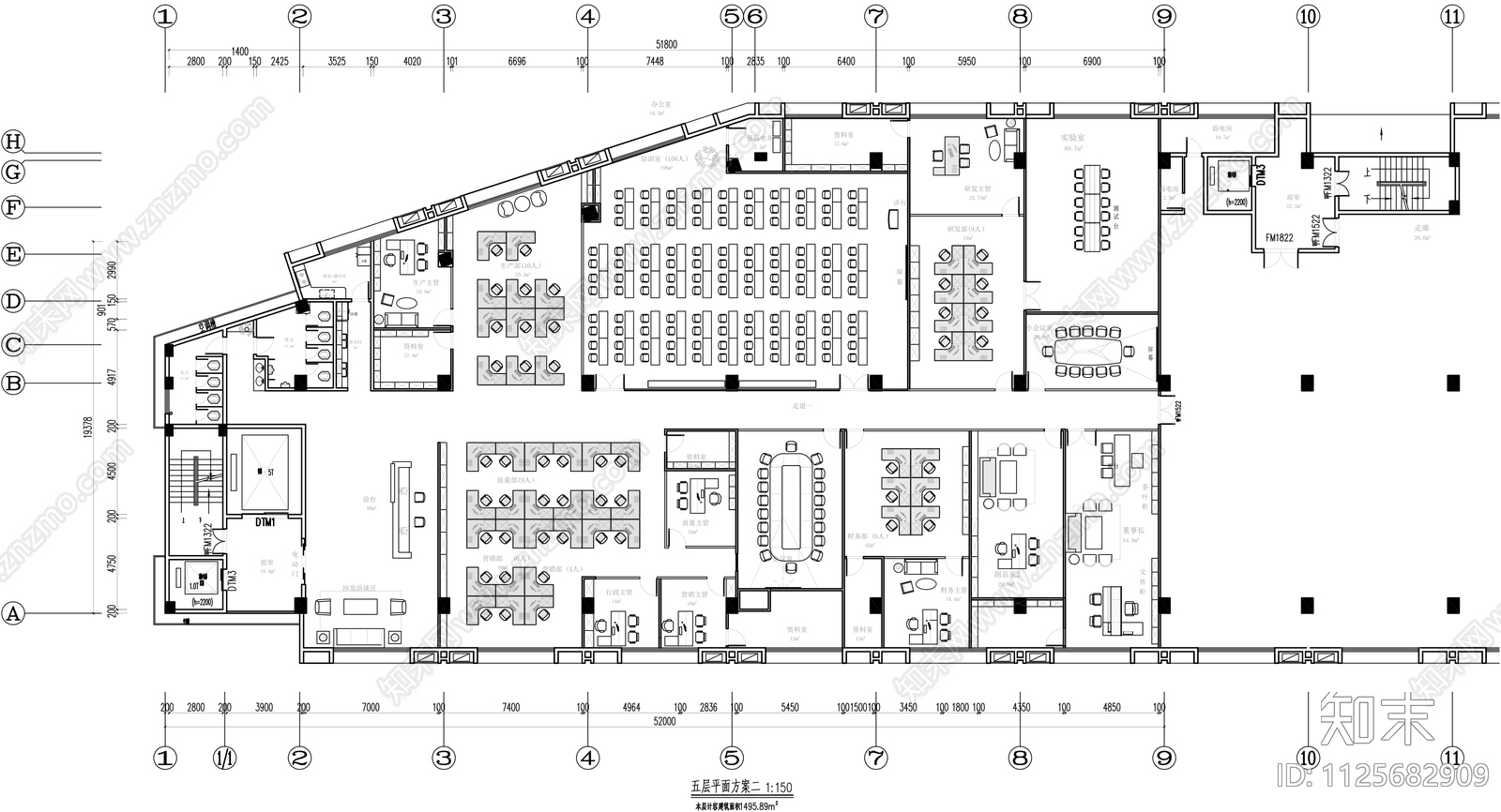 办公室cad施工图下载【ID:1125682909】