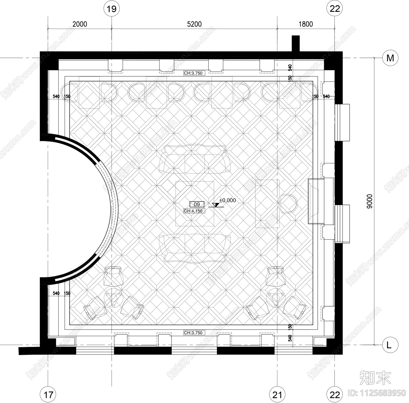 欧式古典多立克柱式书吧cad施工图下载【ID:1125683950】