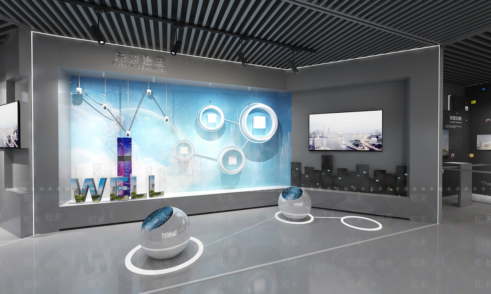 现代科技展厅3D模型下载【ID:1125684576】_知末3d模型网
