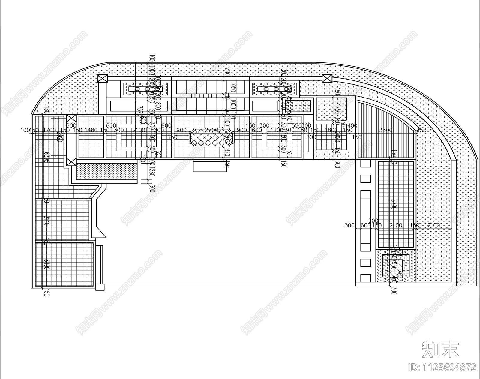 美式风格庭院cad施工图下载【ID:1125694872】