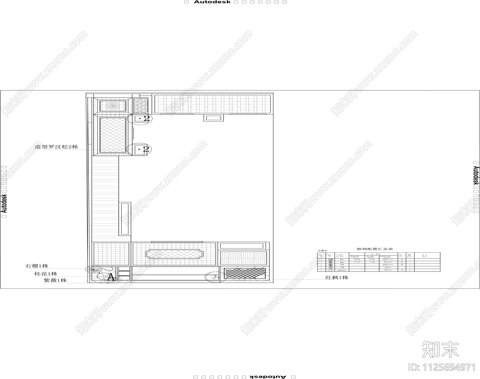 新中式庭院景观cad施工图下载【ID:1125694971】