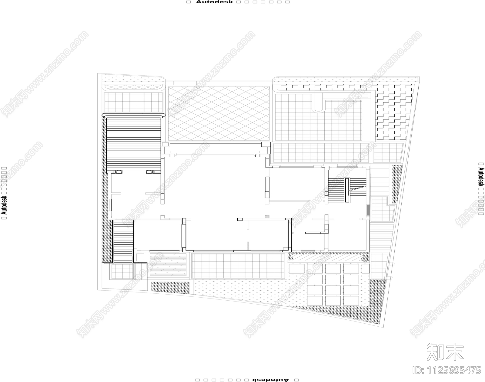 中式简约风格庭院cad施工图下载【ID:1125695475】