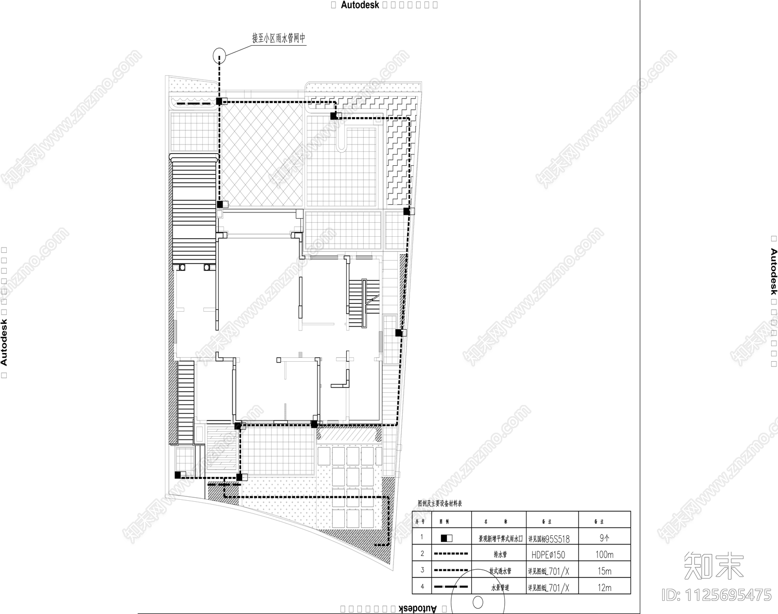 中式简约风格庭院cad施工图下载【ID:1125695475】