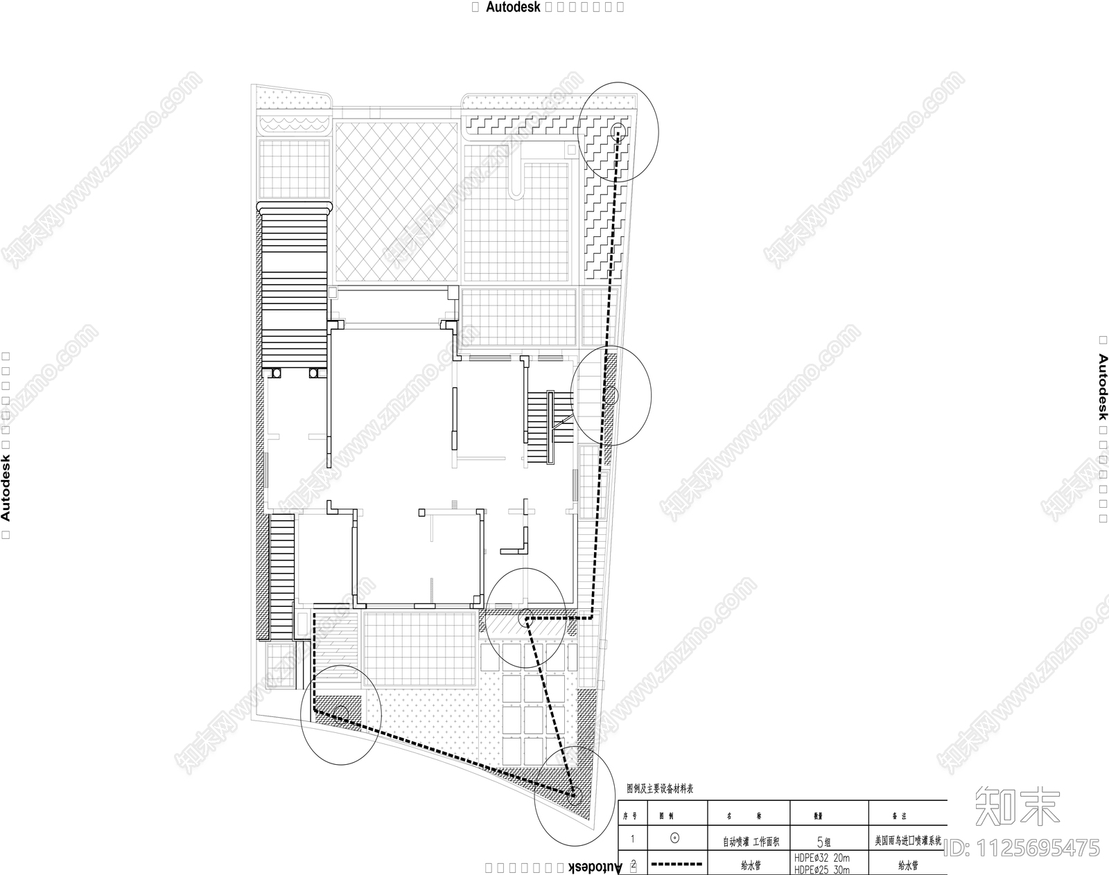 中式简约风格庭院cad施工图下载【ID:1125695475】