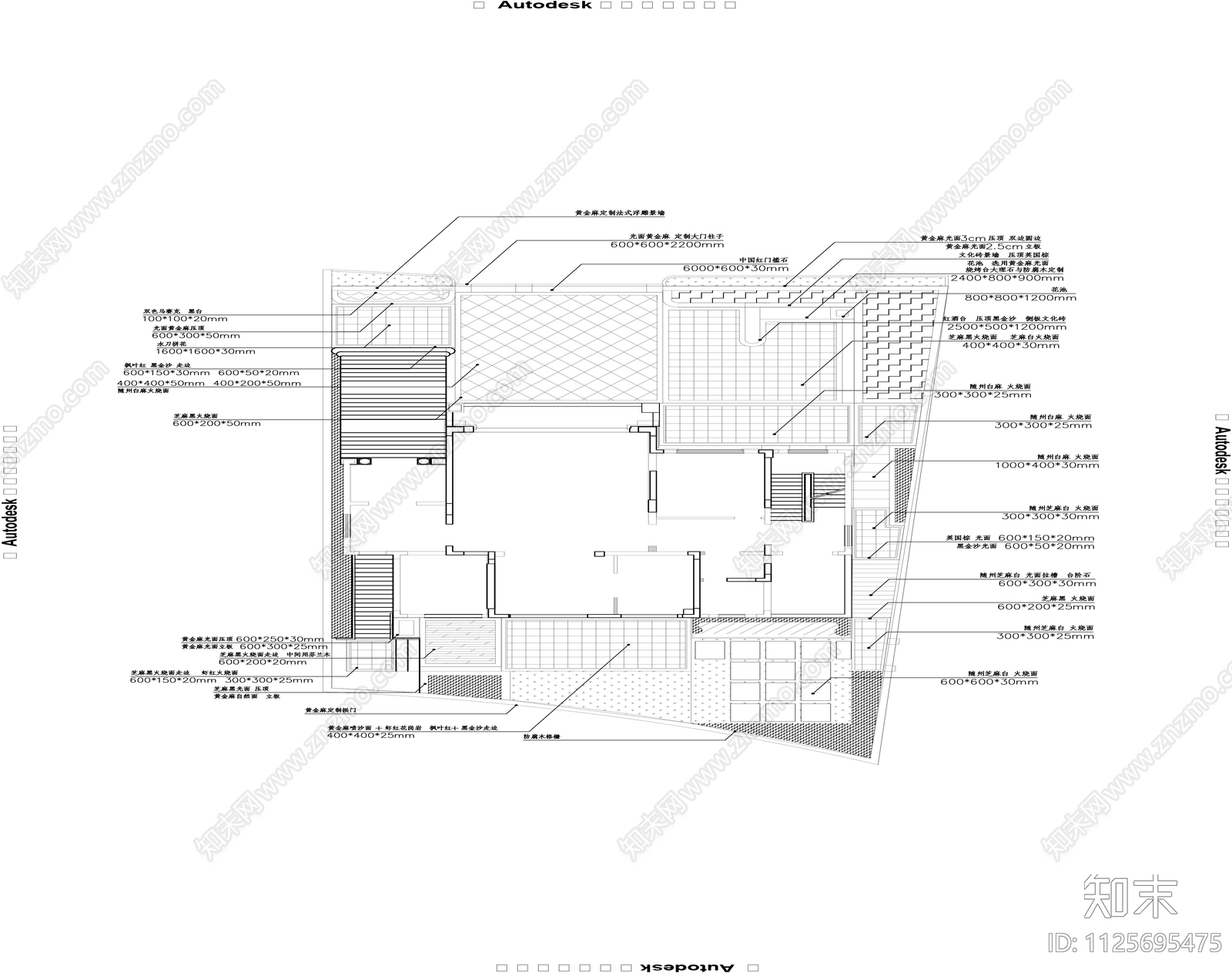 中式简约风格庭院cad施工图下载【ID:1125695475】