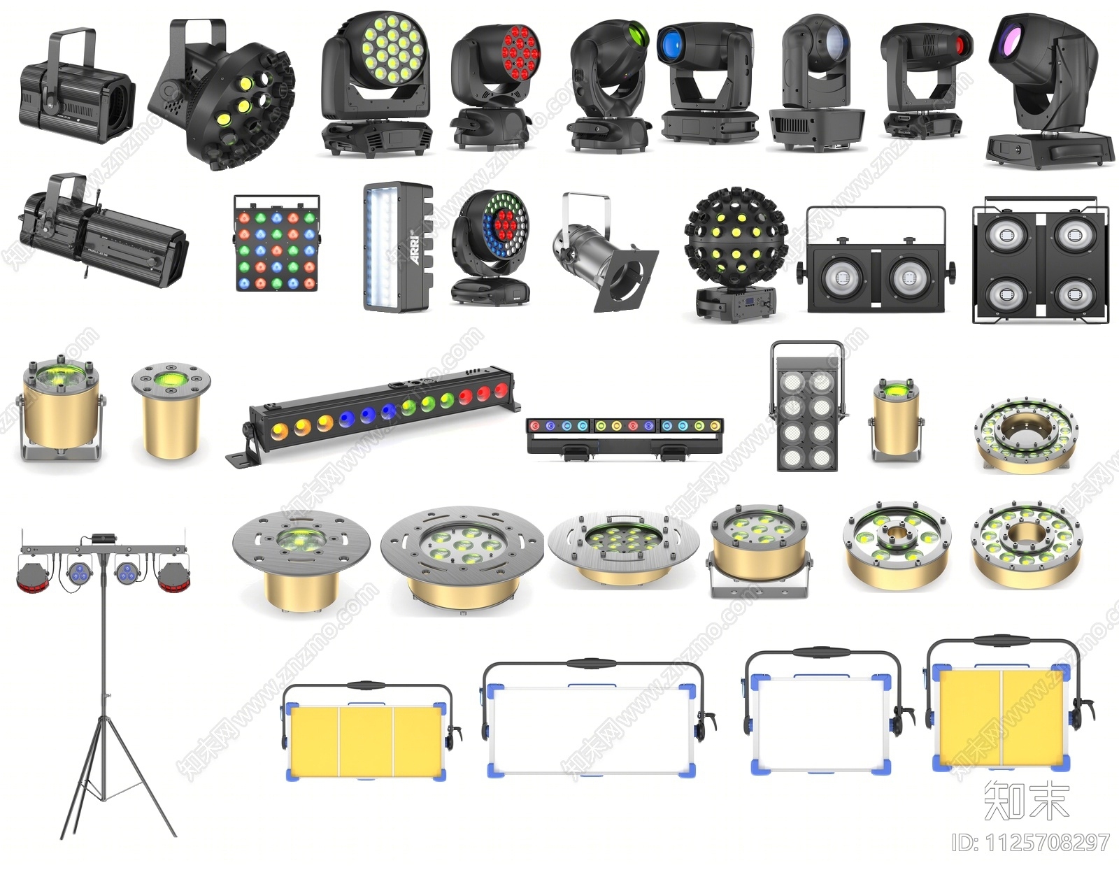 现代舞台灯具组合SU模型下载【ID:1125708297】