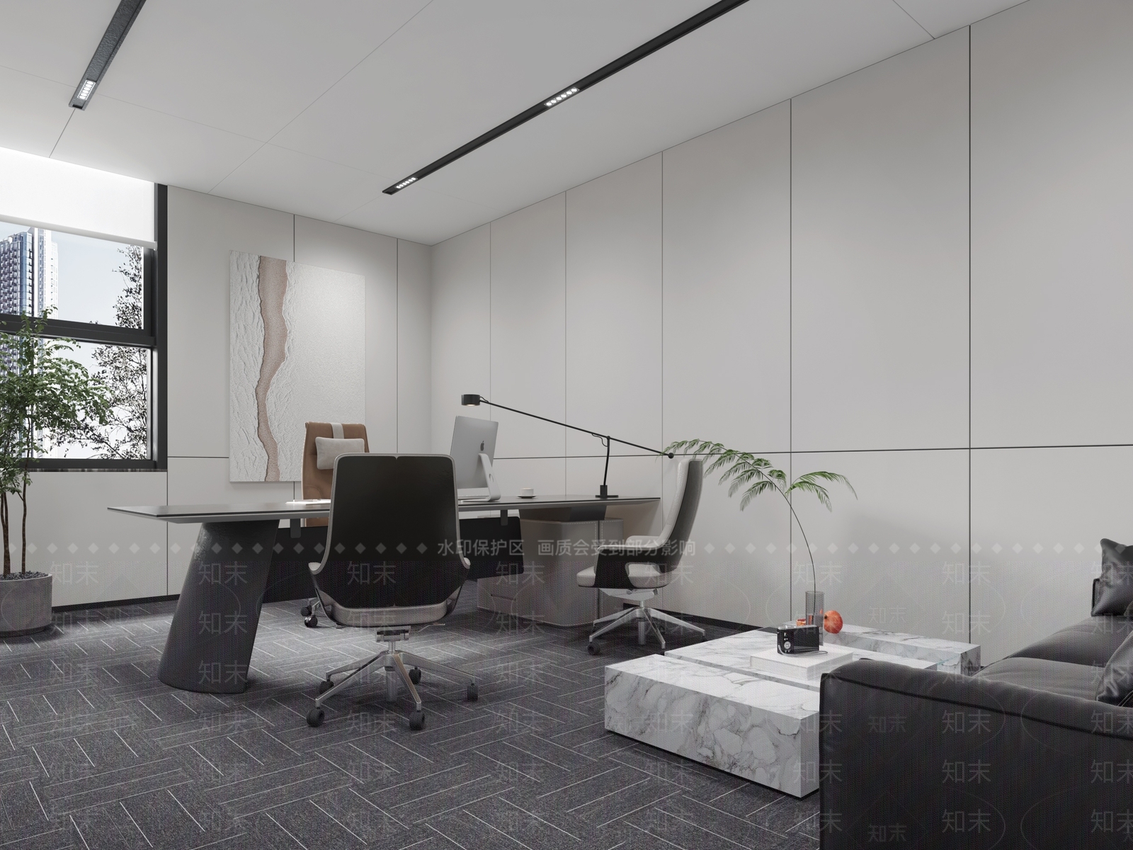 现代经理办公室3D模型下载【ID:1125709702】_知末3d模型网