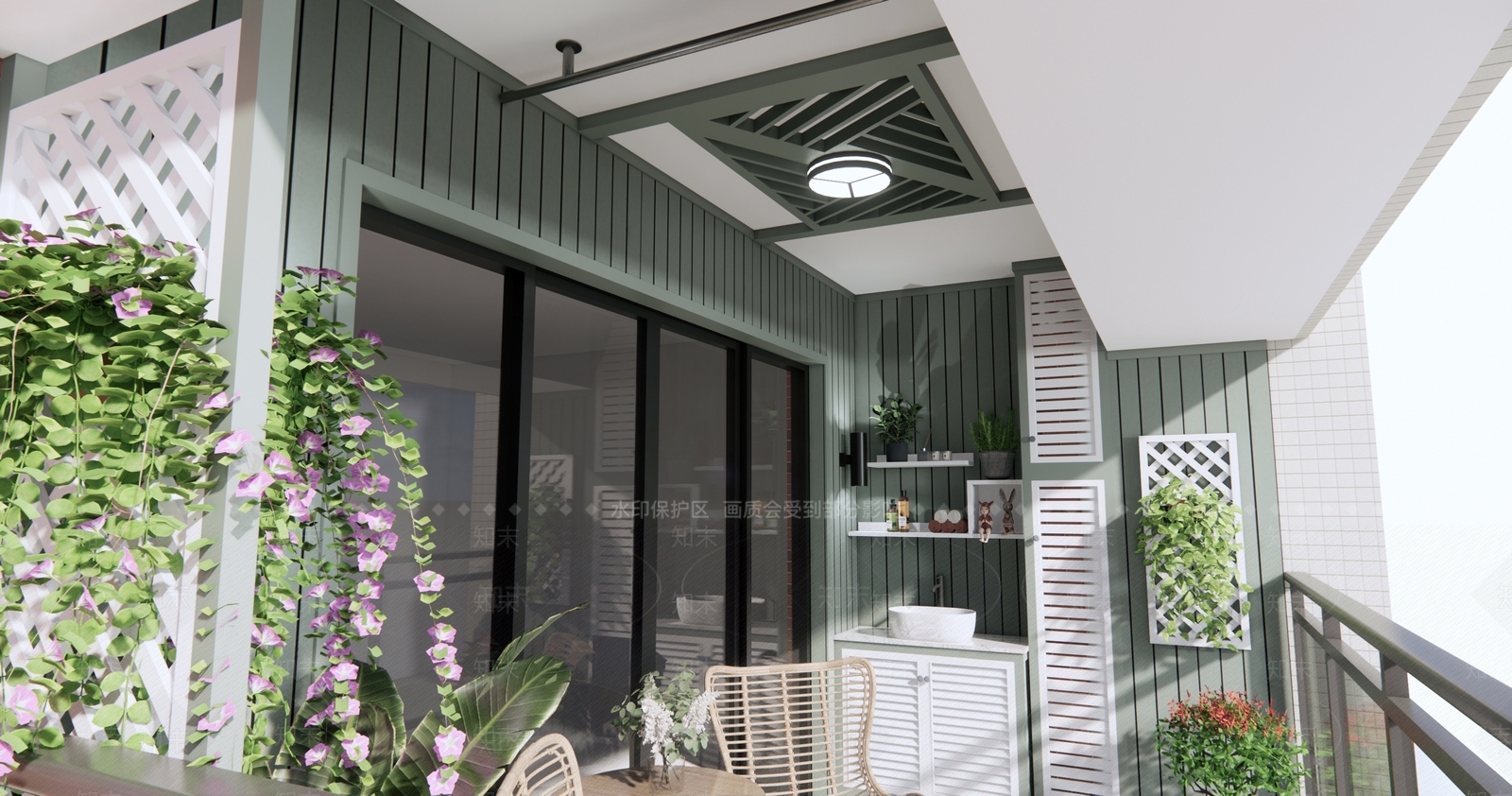 现代家居阳台3D模型下载【ID:1125852882】