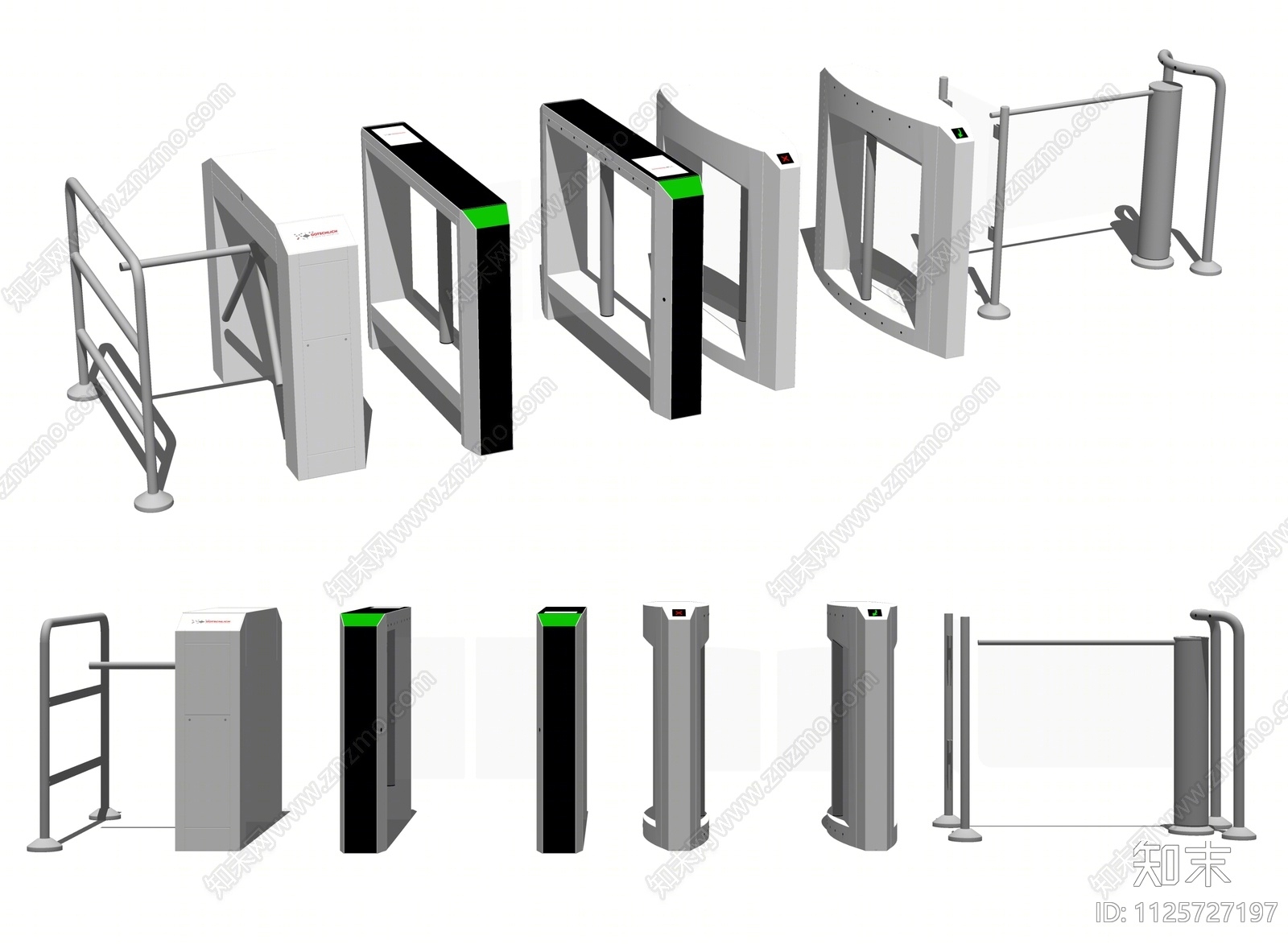 现代门禁闸机SU模型下载【ID:1125727197】
