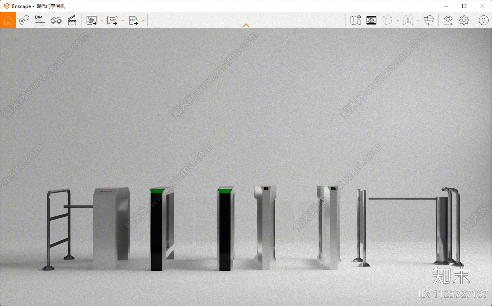 现代门禁闸机SU模型下载【ID:1125727197】