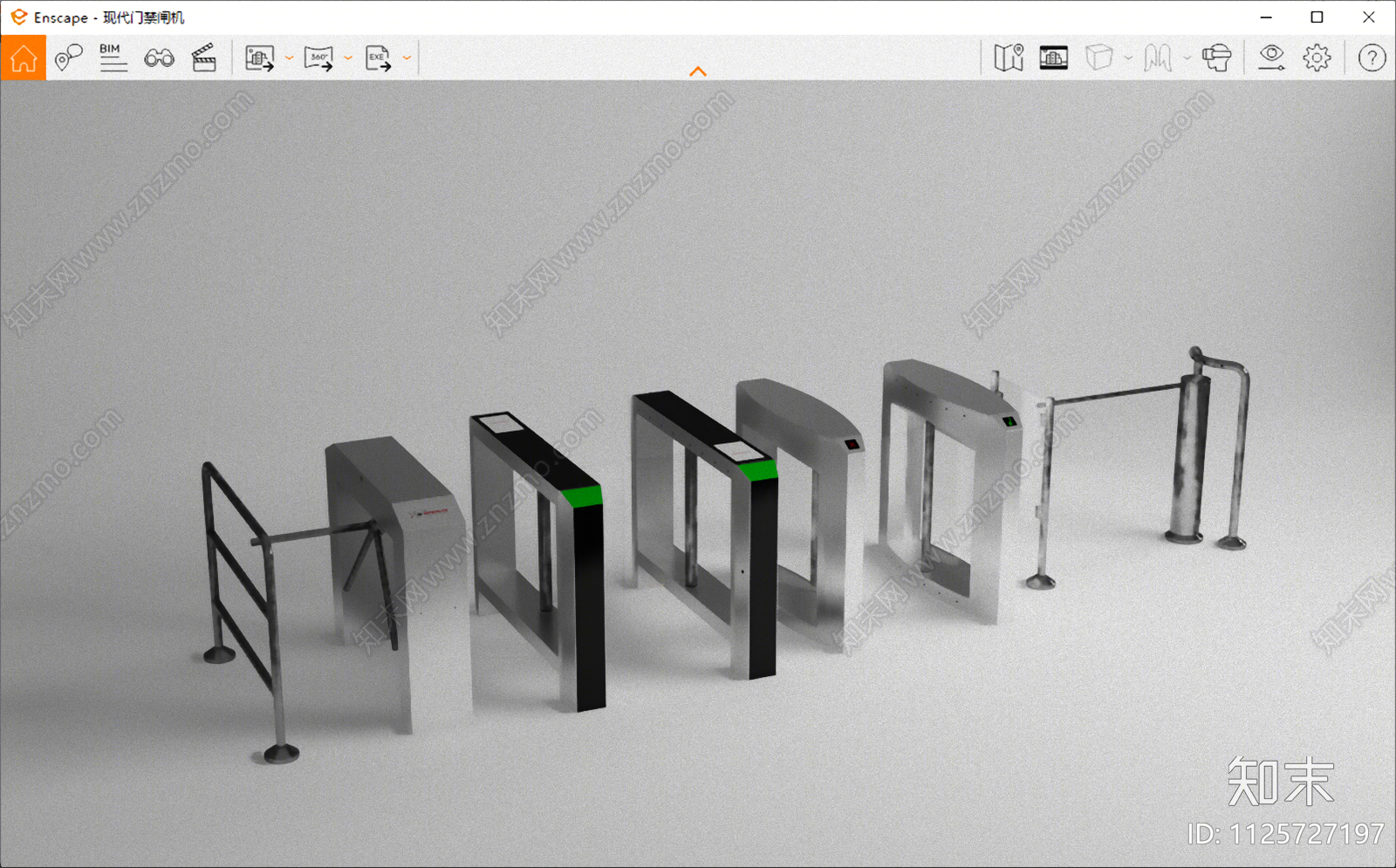 现代门禁闸机SU模型下载【ID:1125727197】