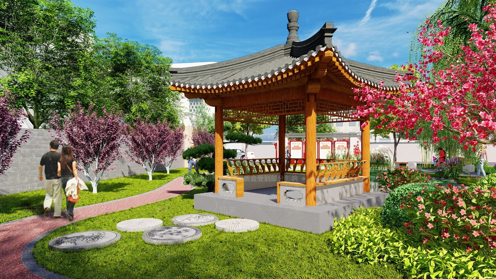现代休闲游园SU模型下载【ID:1126291790】