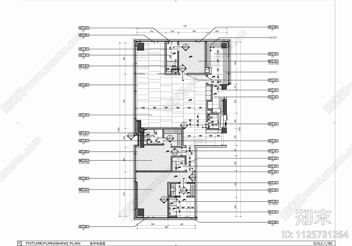 250㎡大平层家装cad施工图下载【ID:1125731264】