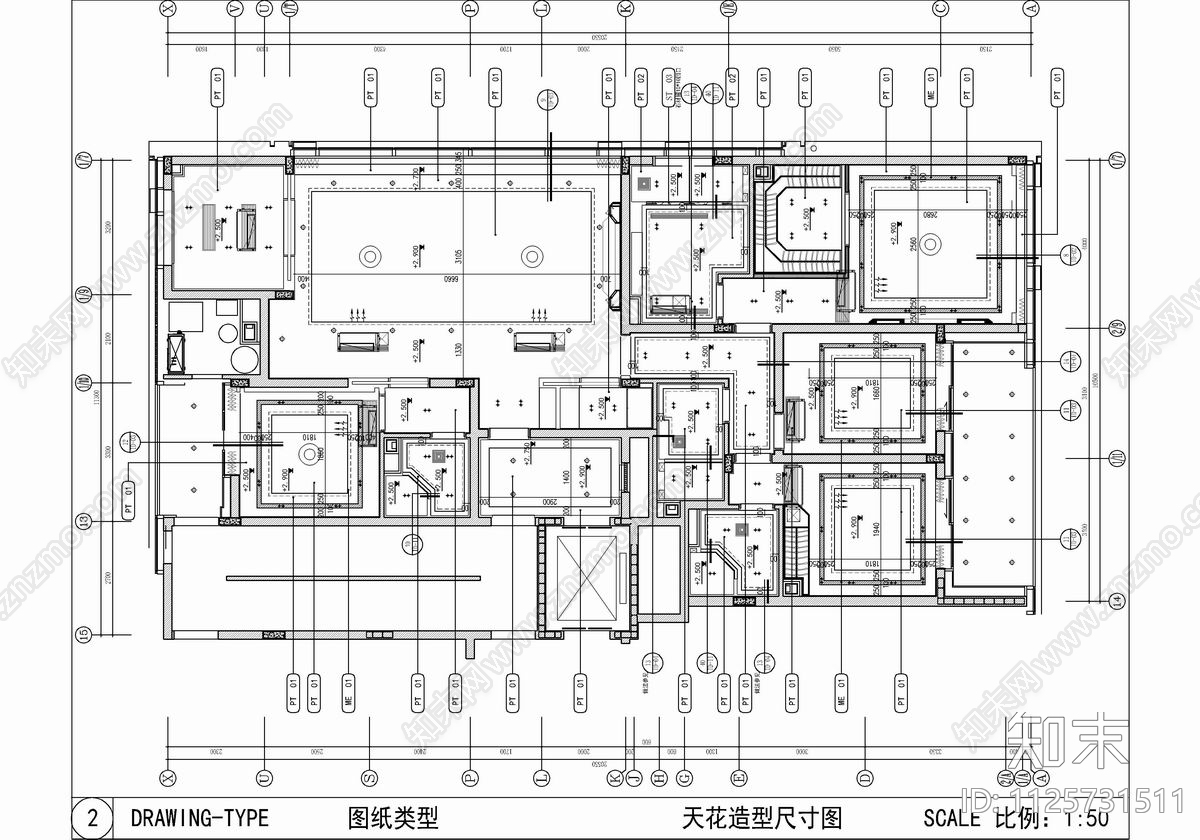 240㎡大平层家装cad施工图下载【ID:1125731511】