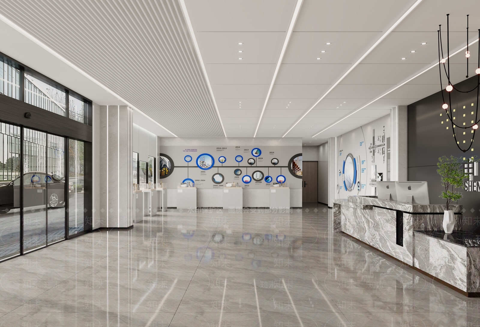 现代公司大堂3D模型下载【ID:1125734832】_知末3d模型网