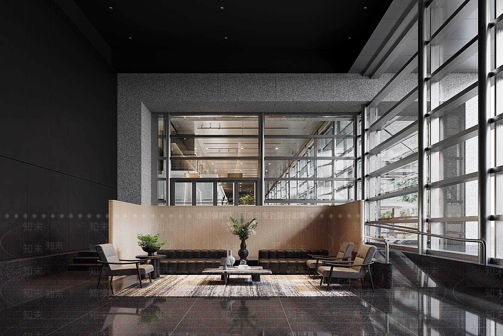 932Designs设计现代办公大厅接待区3D模型下载【ID:1125744486】