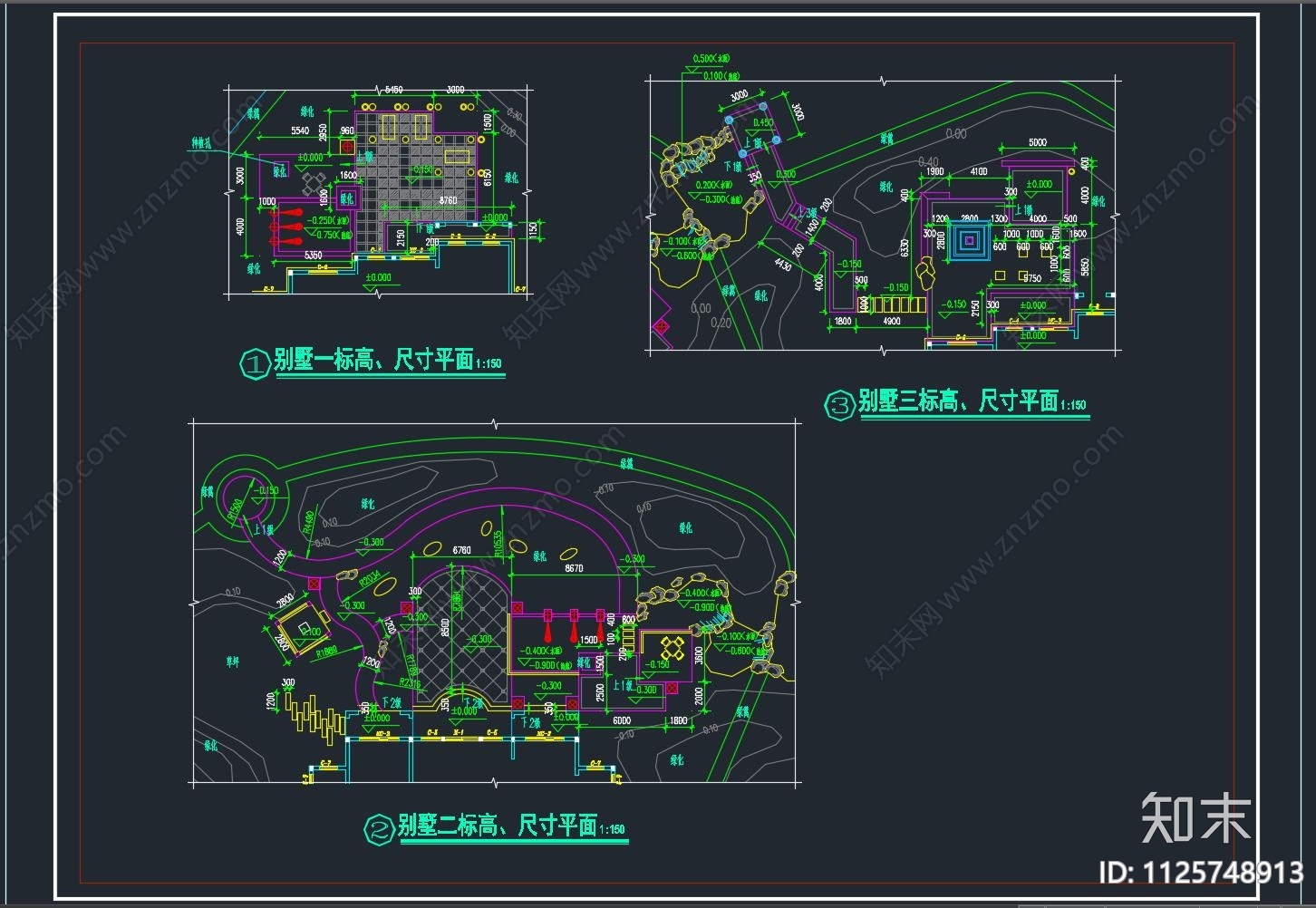 别墅庭院景观设计cad施工图下载【ID:1125748913】