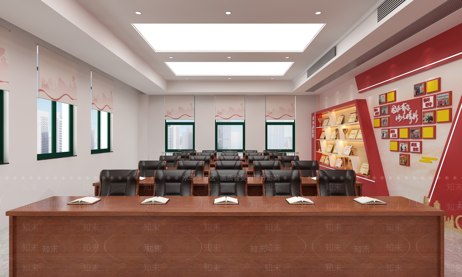 现代党建会议室3D模型下载【ID:1125749913】
